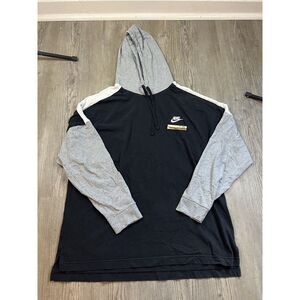 Vintage Nike Y2k Color Blocking Hoodie‎ Sweatshirt Mens Size Large Black Tag